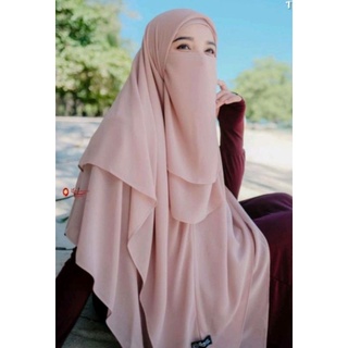 Khimar Instant 2 layer Pashmina Pashmina babydoll/Instant 3-sided Pashmina 2 layer Veil set/