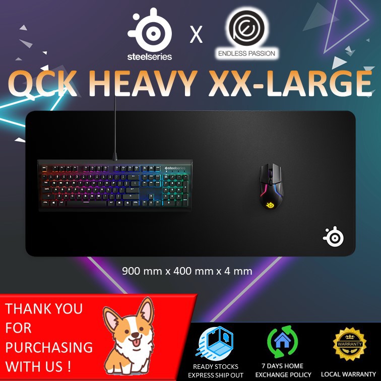 Steelseries Qck Heavy Gaming Surface Xxl Thick Cloth Best Selling Mouse Pad Of All Time Sized To Cover Desks Shopee Singapore