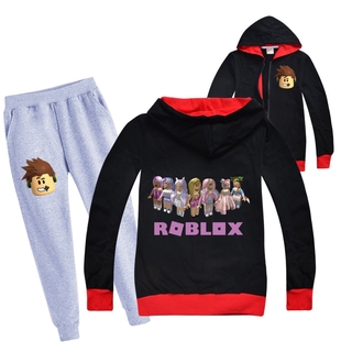 Roblox Jacket Zipper Kids Coat Pants Set Boys And Girls Two Pieces Set Pure Cotton Shopee Singapore - roblox candy corn pants