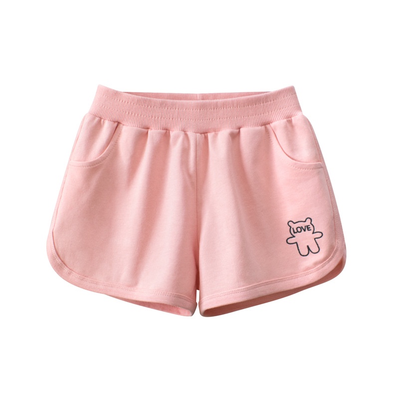 Girls short pants Children's Clothing Summer New Girls' Shorts Denim Bear Cute Pattern Outer Wear Pants Thin Children's Shorts