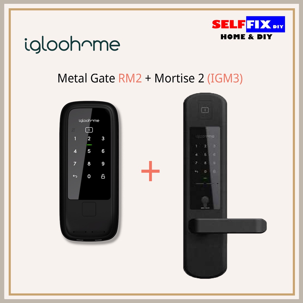 Igloohome Bundle - Rim Lock Metal Gate 2 (RM2) + Mortise 2 (IGM3)