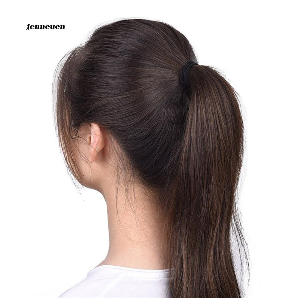 Jnun 100pcs Black Thick Snag Free Endless Hair Elastics Hairbands