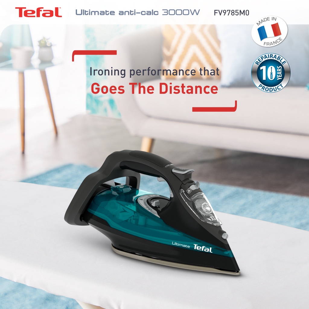 Tefal Steam Iron Ultimate AntiCalc 3000W FV9785 Shopee Singapore