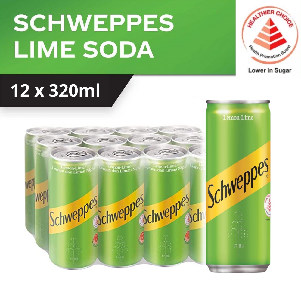 Schweppes Manao Lemon Lime Soda ( 12 Cans x 320ml ) Shopee Singapore