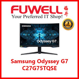 Available Stock Samsung Odyssey G7 C27g75tqse 27 Gaming Monitor With 1000r Curved Screen Shopee Singapore