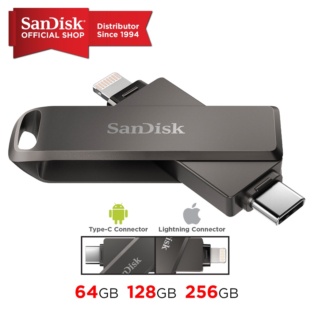 SanDisk iXpand Flash Drive Luxe for iPhone and iPad Lightning Android