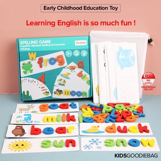 [Ready Stock] Treehole Montessori Wooden Alphabet Spelling Games Learn Phonics Birthday Christmas Gift