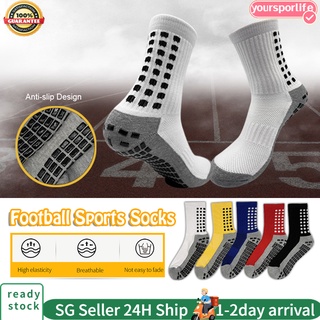 【LOCAL 24H SHIP】1pair Anti Slip sock High Quality Socks Size Medium Football Sport Soccer Basketball Badminton Socks 足球袜