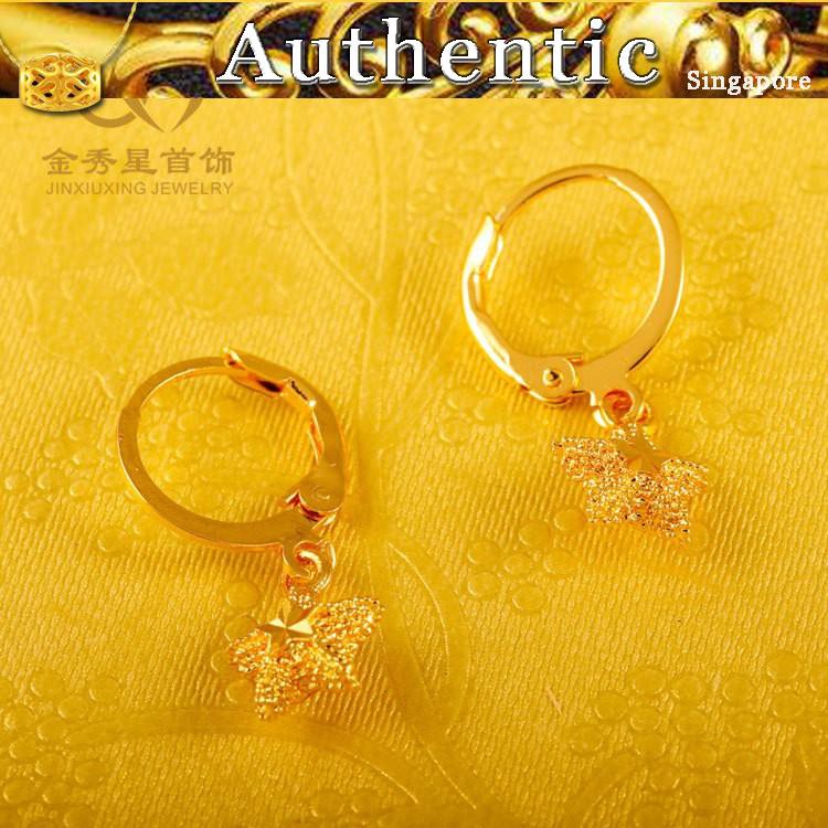 916 Pure 916gold Earrings Stars Plum Shopee Singapore