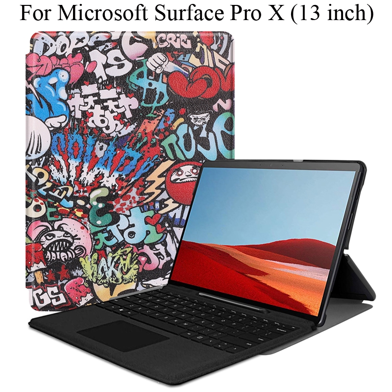 Cute case for Microsoft Surface Pro X cover ProX 13 inch PU leather
