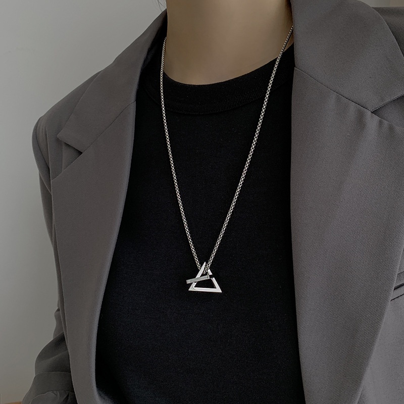 Image of 【AnnaHouse】Korean Geometric Square Necklace Fashion Ins Cool Wind Hip Hop Boys and Girls Simple Fashion  Versatile 012 #2