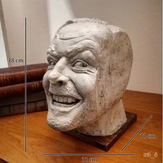 🌈 children day gift  Here Is Johnny Bookend Figurines The Shining Jack Torrance Statue Sculpture Resin Bookshelf Decor D