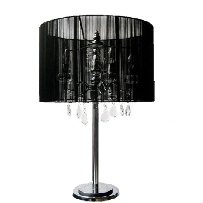 Line Shade Table Lamp, Modern Black And Silver Table Lamps