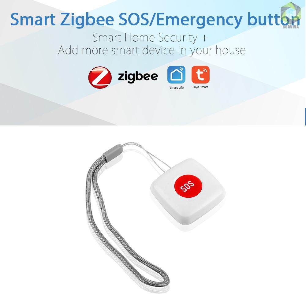 Cigopx Tuya Zigbee Wireless Remote Call Button SOS/Emergency Button Caregiver Pager for Bed/Chair/Floor Mat Fall Alarm Patient Elderly Disabled Press for Help Caregiver/Nurse Alert System Work with Tu 