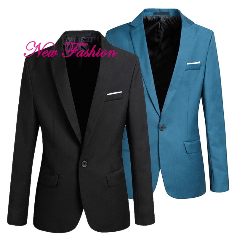 Et Spring Autumn Men Blazer Long Sleeve Solid Color Slim Casual Thin Suit Jacket Plus Size Sg Shopee Singapore