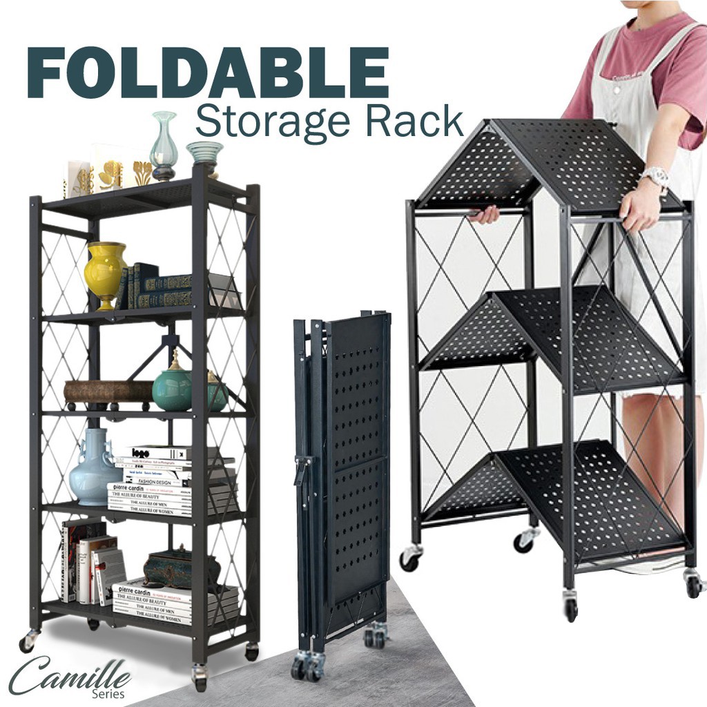 (JIJI SG) CAMILLE Folding Storage Metal Storage Kitchen Rack Shopee
