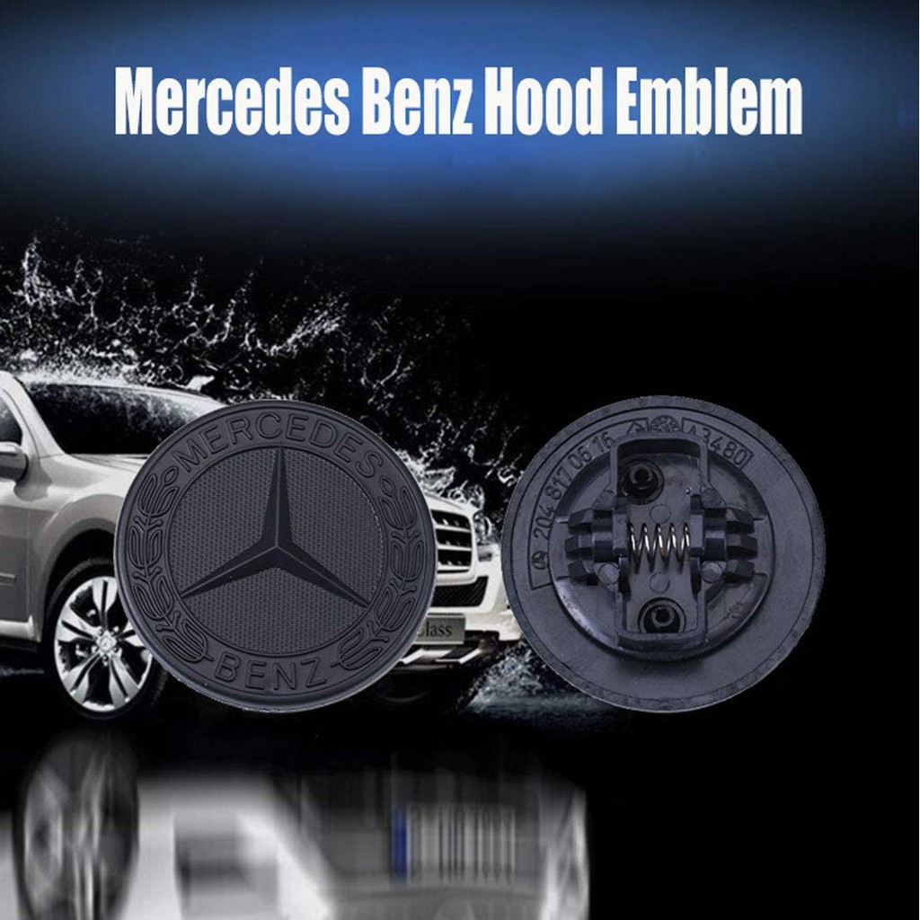 57MM Chrome Mercedes Benz Logo Flat Hood Star Emblem Badge for Mercedes Benz C E SL Class Decoration 