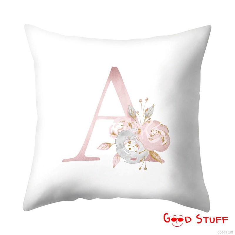 26 Letters Printed Pillowcase Cushion Cover Durable Zipper Square
