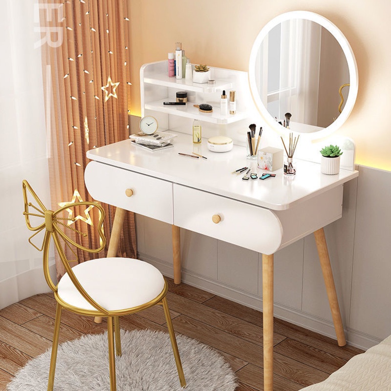 Dressing Table With LED Mirror Make up Table With Drawer And Shelf ...