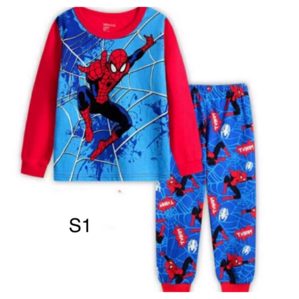 SpiderMan Pyjamas set ( 3 designs ) Shopee Singapore