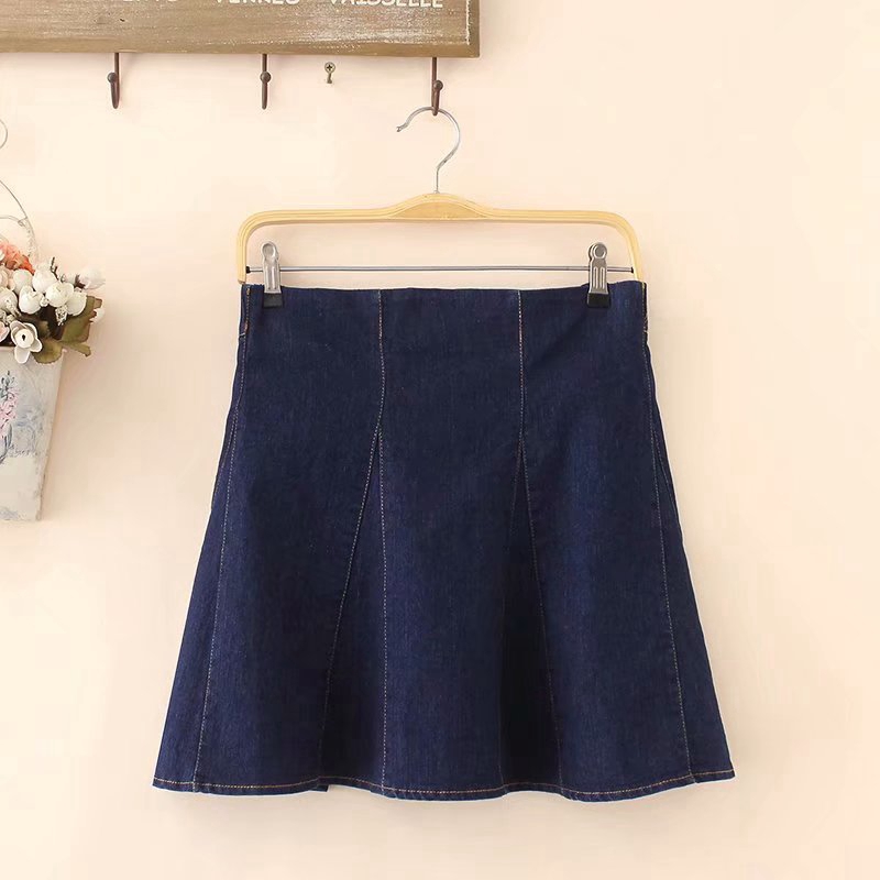 plus size denim skirt with elastic waist