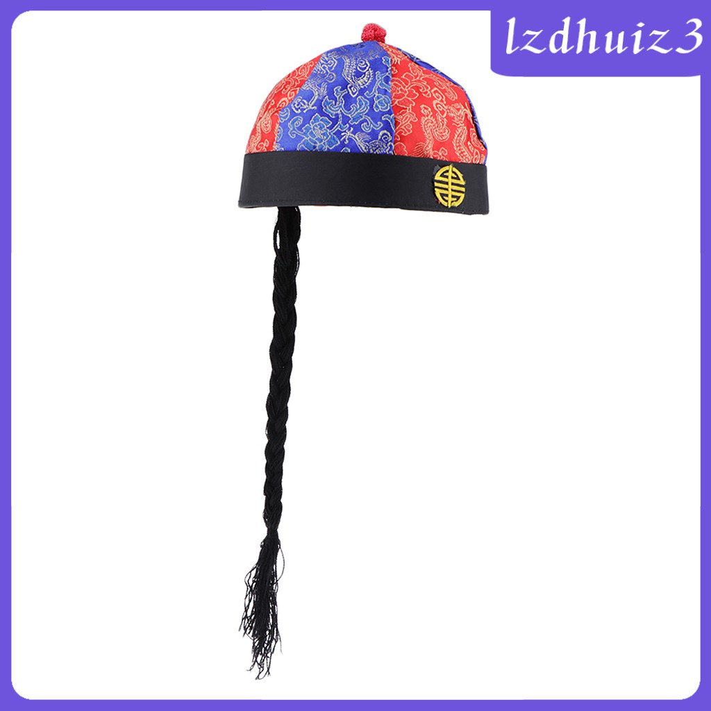 Image of Gemgem Loey  Chinese Oriental Cap With Dunes In Pigtail For Adults #4