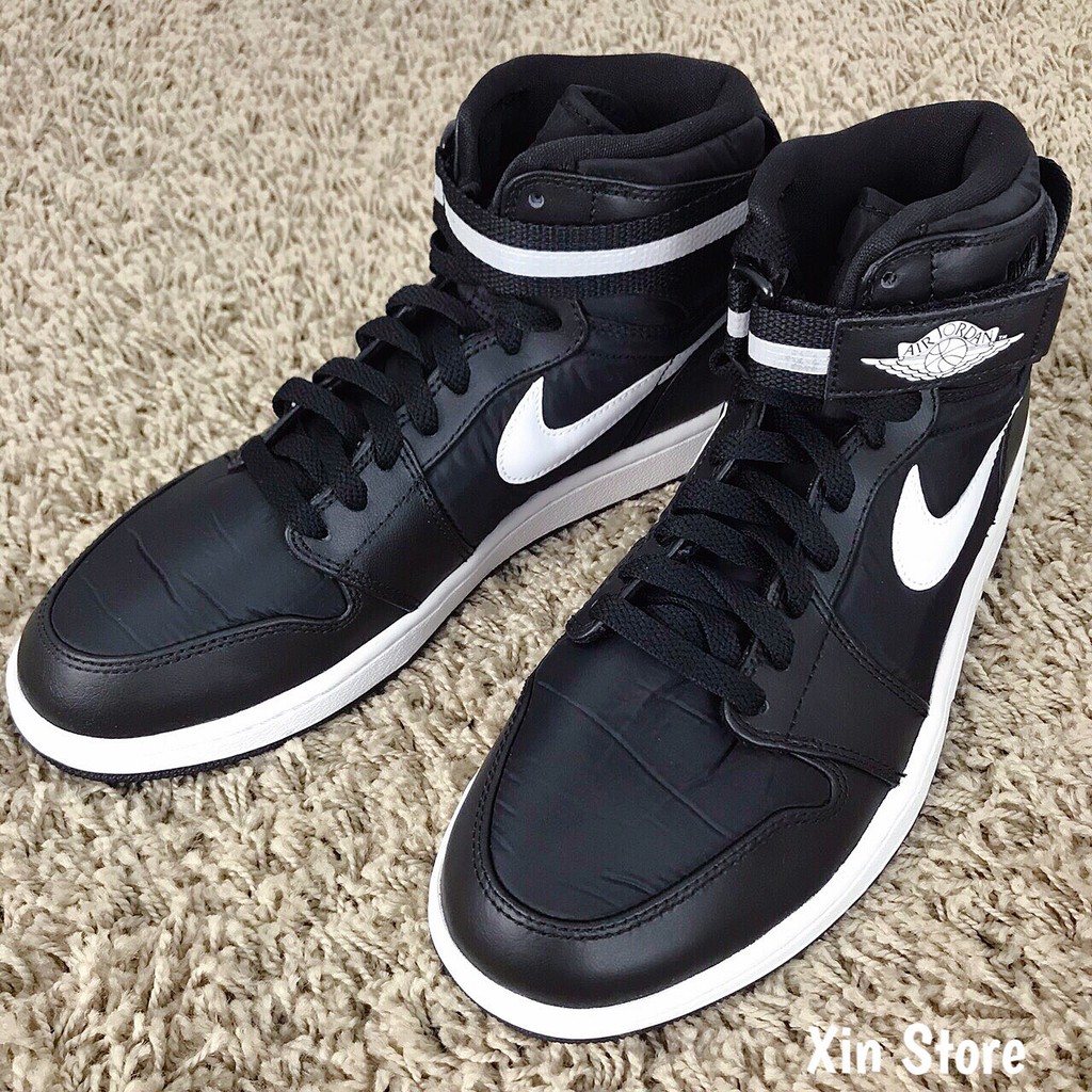 air jordan 1 high strap black