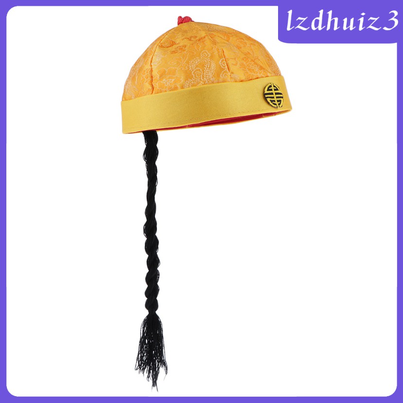 Image of Gemgem Loey  Chinese Oriental Cap With Dunes In Pigtail For Adults #5