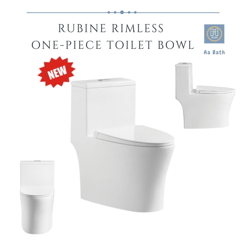 [FREE DELIVERY] Rubine Rimless OnePiece Toilet Bowl PN105 Soft