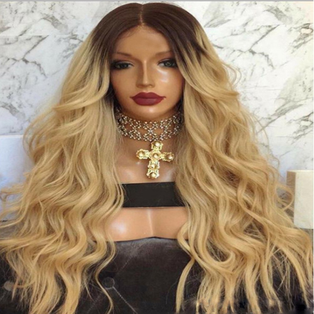 Women Long Wig Ombre Natural Curly Wavy Full Wigs Shopee Singapore