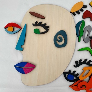 3D Kids Wooden Montessori Jigsaw Puzzle Children's Educational Stress Relief Face Puzzle #6