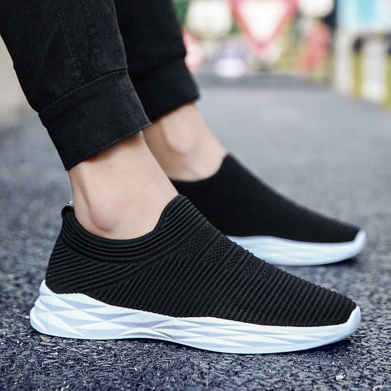 Men S Casual Shoes Without Laces Men S Shoes Men S Trend Slip Ons Sneakers Shoes Shopee Singapore