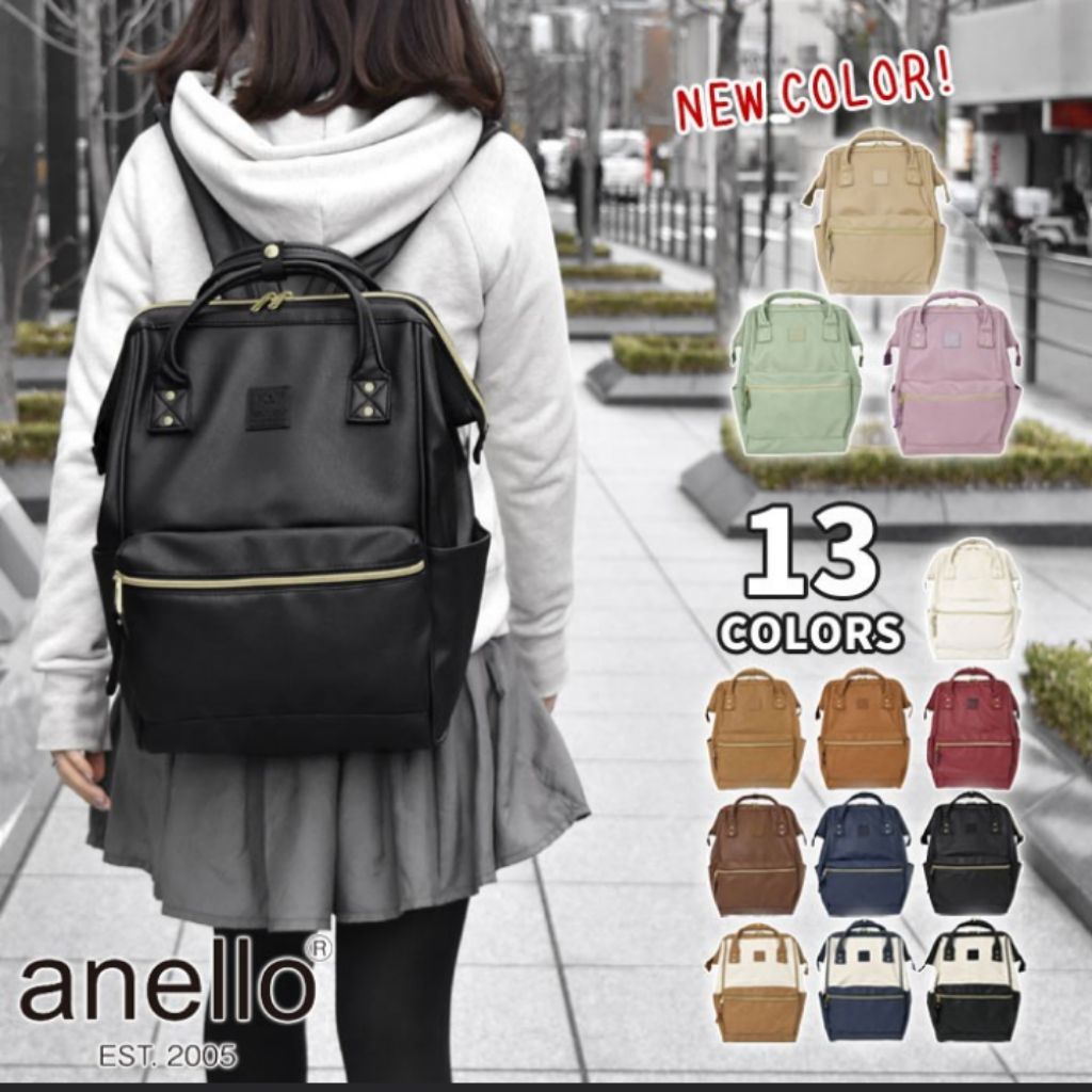 anello large leather backpack