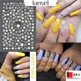 Hs Women Fashion 3d Floral Diy Daisy Nail Art Nail Sticker Shopee Singapore