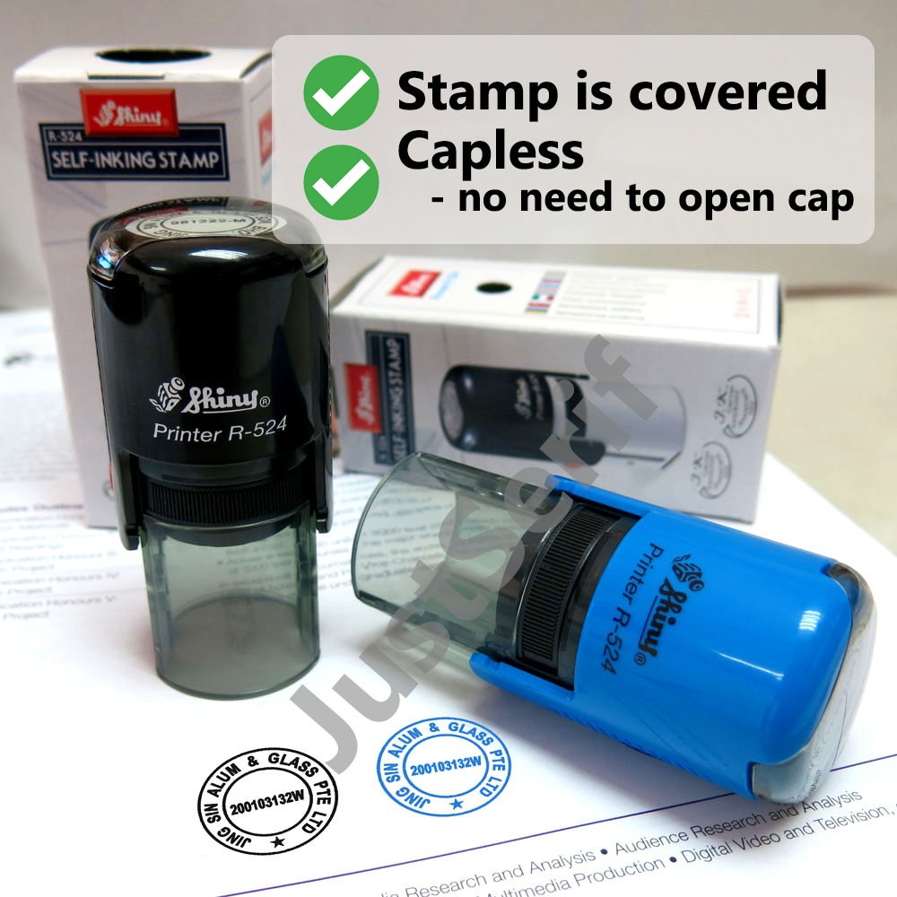 Rubber Stamp Self inking round shiny self ink R524 R532 company stamp ...