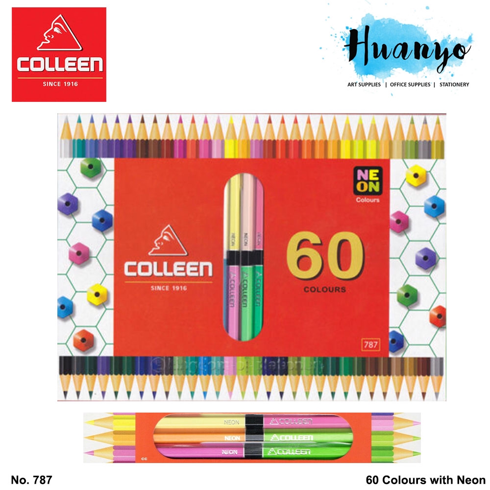 Colleen 787 Neon Colour Pencil 30 Pencils 60 Colors