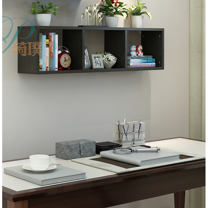 ⚡Ready stock⚡ ♤Creative wall shelf three-piece rectangular closet ...