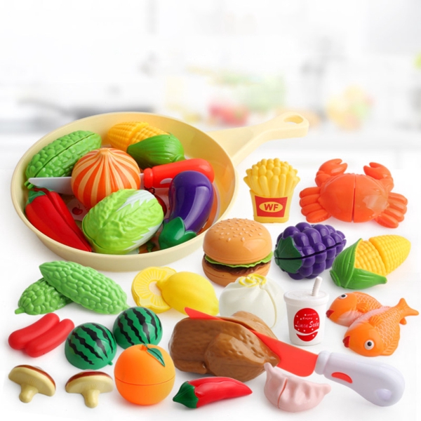 Children Pretend Role Play House Toy Cutting Fruit Vegetables