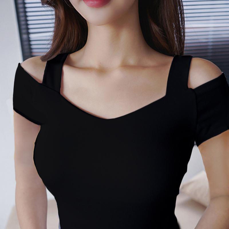 black off the shoulder v neck top