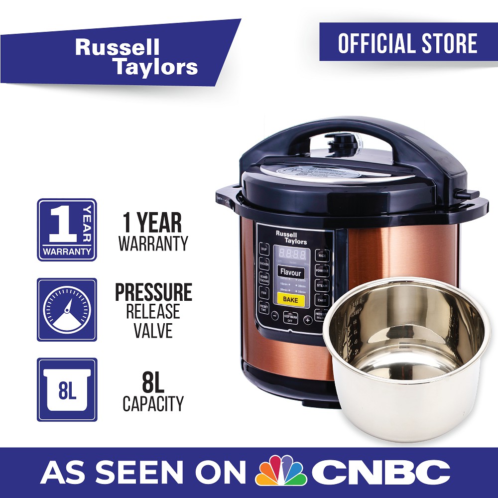 Russell Taylors 8L Electric Pressure Cooker PC80 stainless steel pot