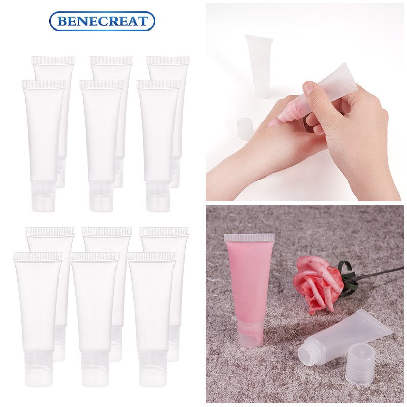 30Pcs 1015ml Lip Gloss Tubes Empty Lip Balm Refill Tubes Soft Squeeze