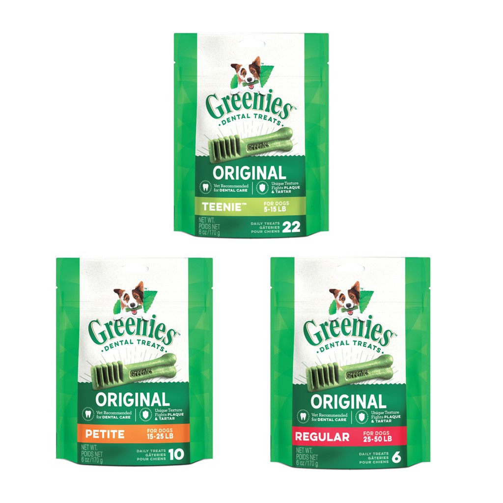 GREENIES Dog Dental Treats 170g (Teenie/Petite/Regular Dogs) Shopee