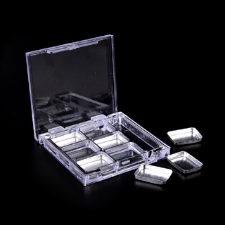 【TESG】 Empty 6 Square Grids Eyeshadow Lip Powder Box Case Cosmetic Packing+Palette Hot #1