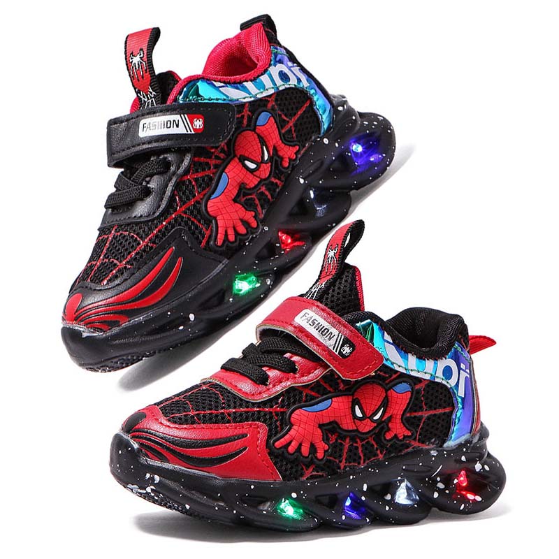 boys spiderman light up shoes