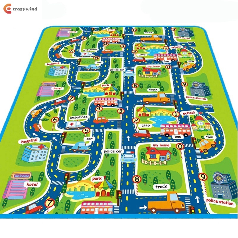 Kids City Road Playmat Fun Town Cars Play Floor Carpet Rug Eva