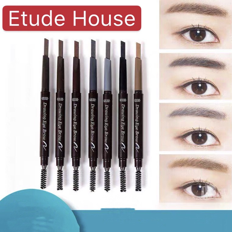Etude House Drawing Eyebrow Pencil Waterproof Double Head With Eyebrow Brush Korea Automatic Shopee Singapore