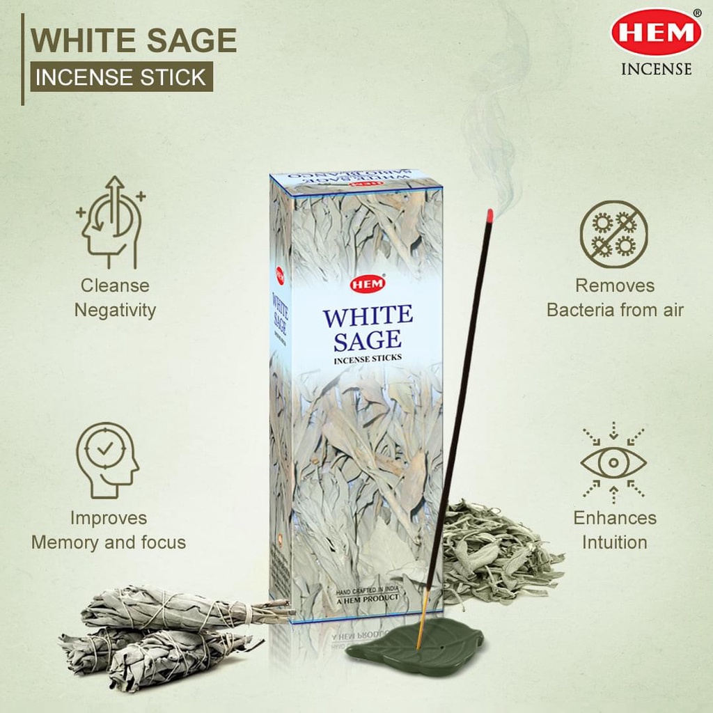 Hem White Sage Incense Stick Buy 10 Get 1 Free Shopee Singapore