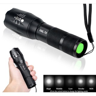 LED Flashlight Torch Zoomable XML T6 5 Mode Light