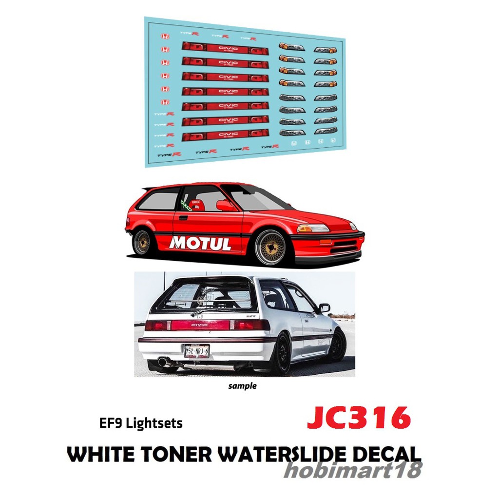 WT163 White Toner Waterslide Decal> XANAV HIROTO >For Custom 1:64 Hot Wheels 