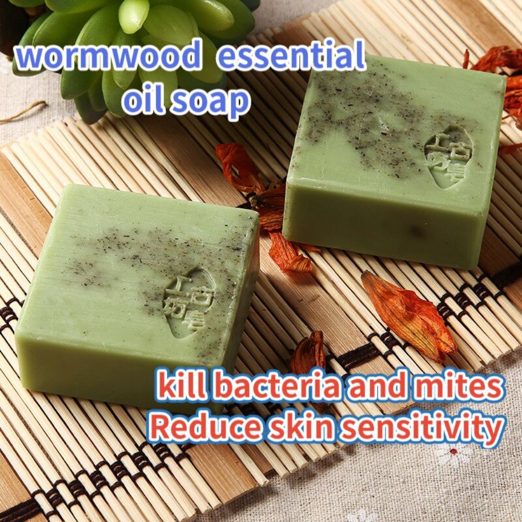 Natural handmade wormwood essential oil soap kill bacteria and mites Shopee Singapore